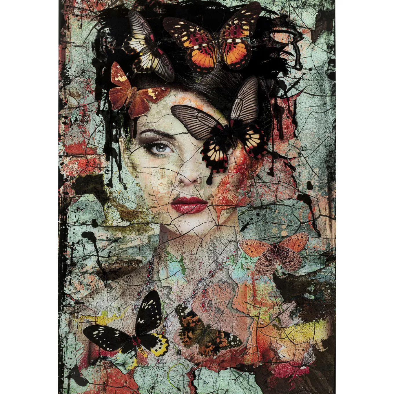 Glass Picture Lady Butterfly 100X150Cm^KARE Design Hot