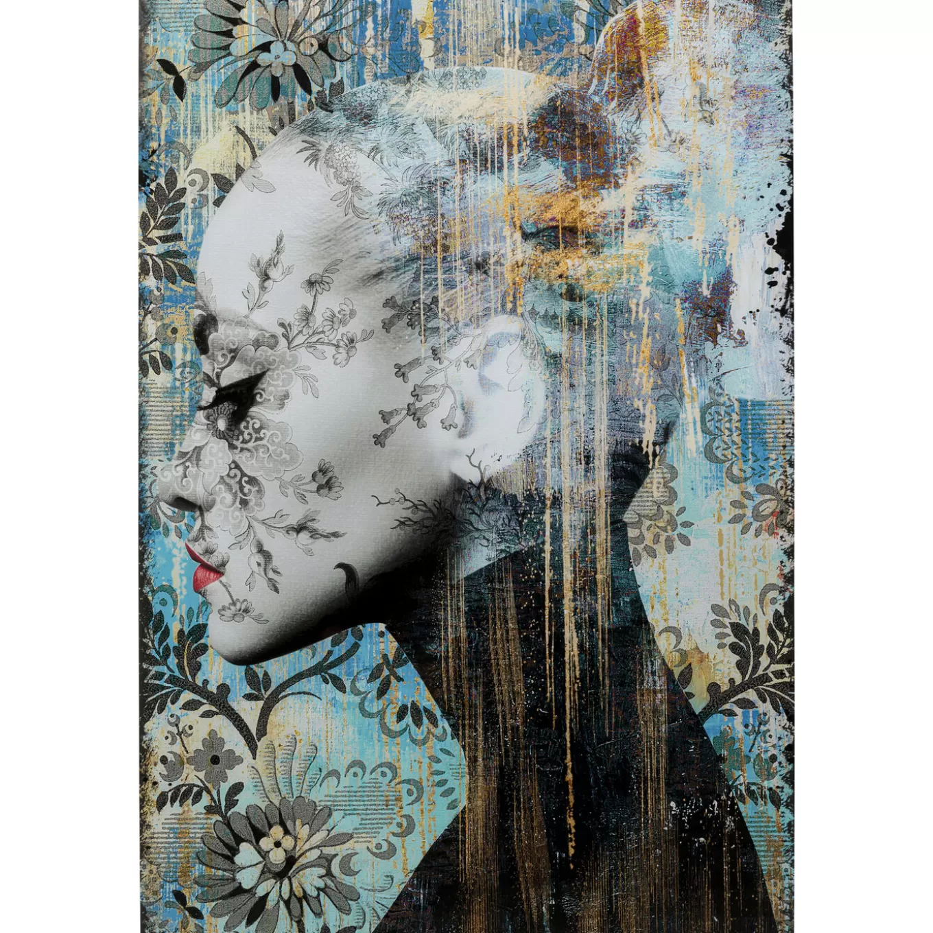 Glass Picture Lady Flower 100X150Cm^KARE Design Fashion