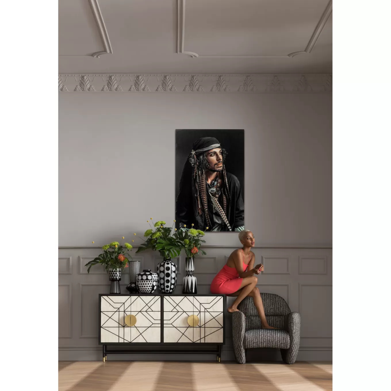 Glass Picture Pirate 80X120Cm^KARE Design New