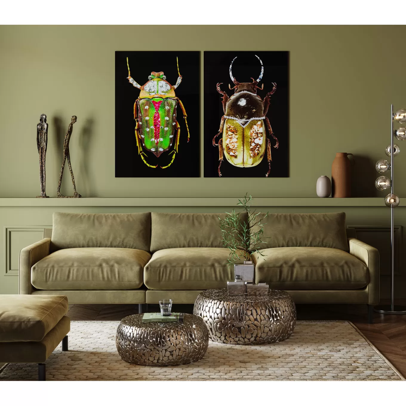 Glass Picture Shiney Dung Beetle 80X120Cm^KARE Design Discount