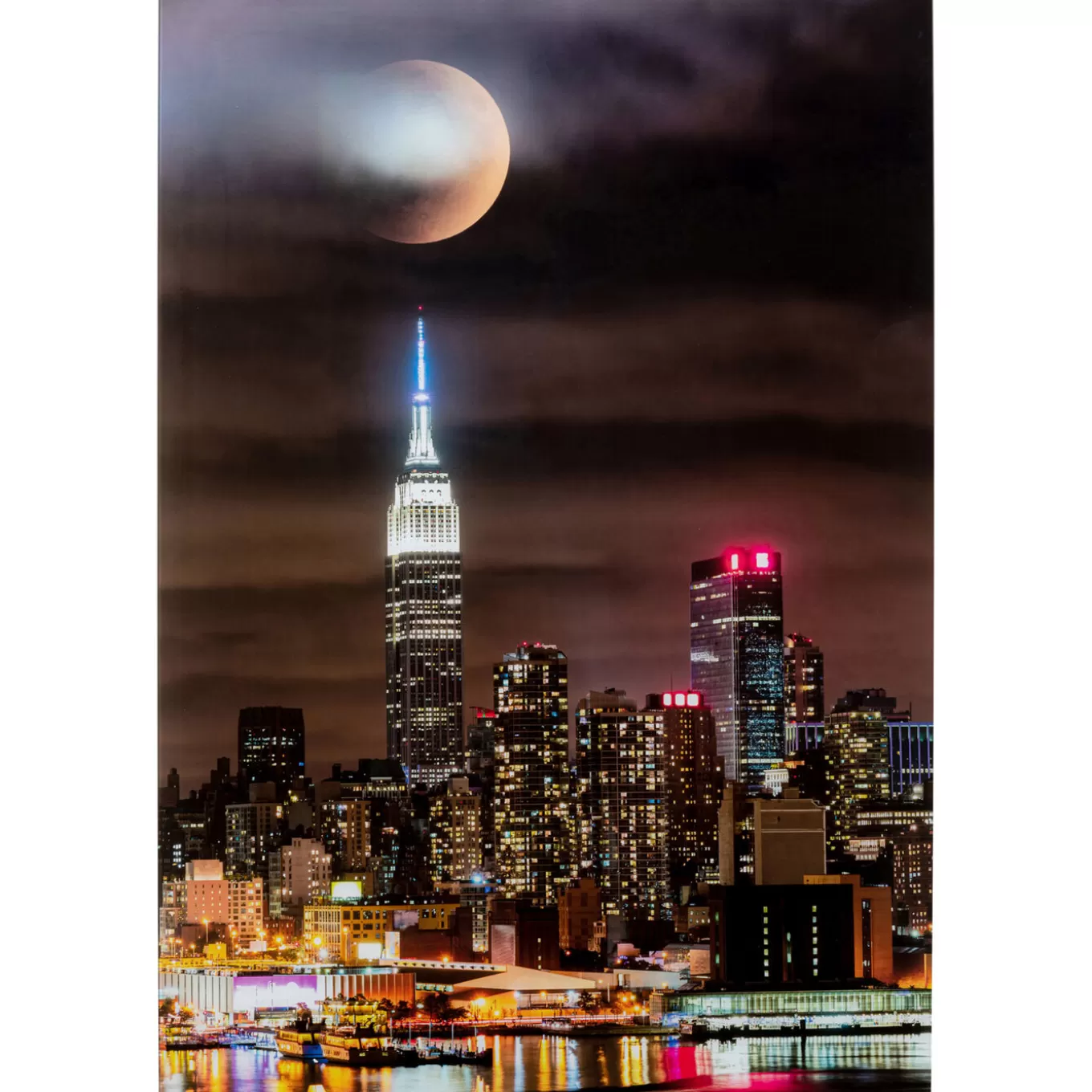 Glass Picture Skyline Moon 80X120Cm^KARE Design Hot