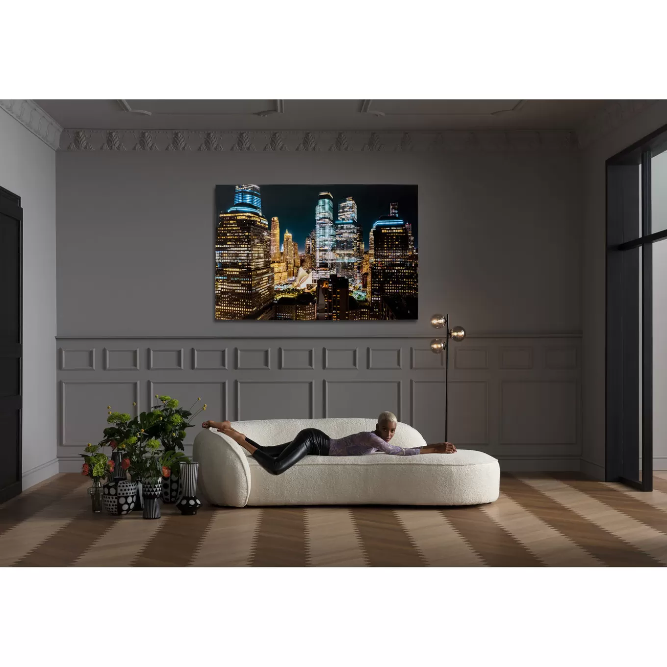 Glass Picture Skyline Night 150X100Cm^KARE Design Fashion