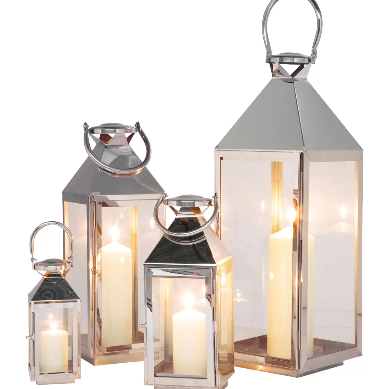 Lantern Giardino Silver (4/Set)^KARE Design Outlet