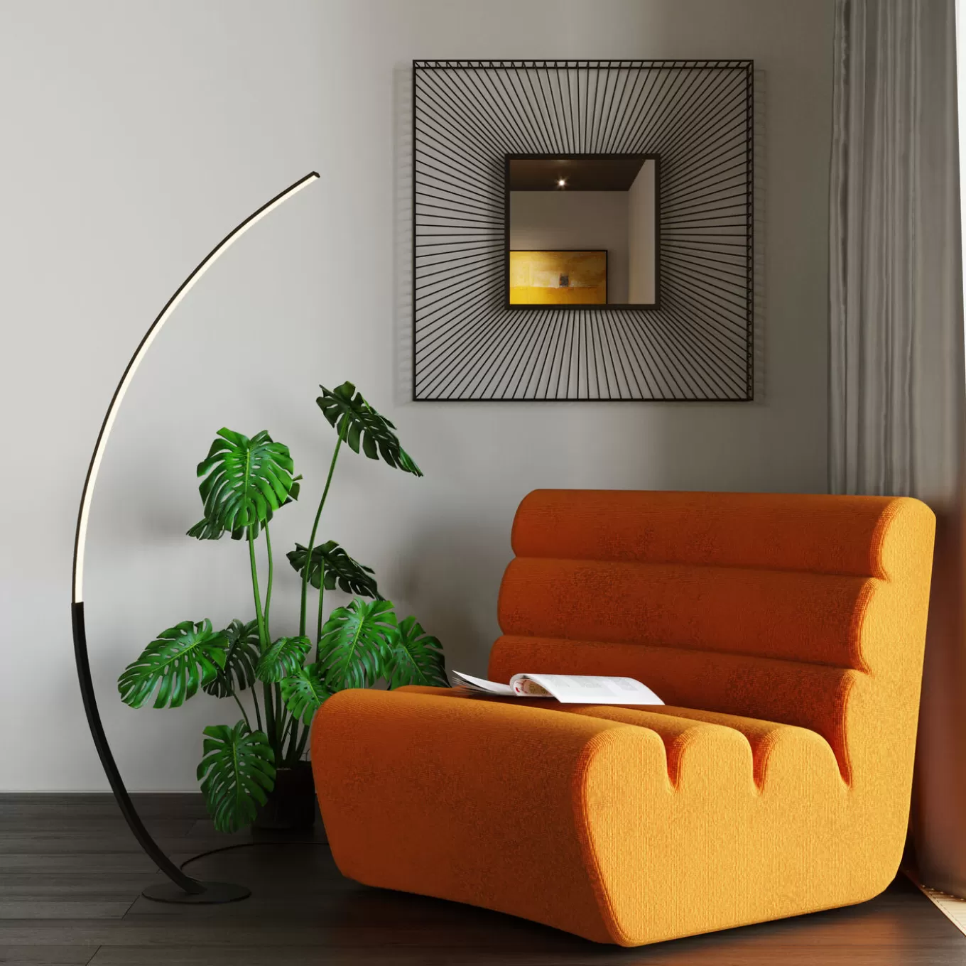 Mirror Dimension Square Black 91X91Cm^KARE Design Store