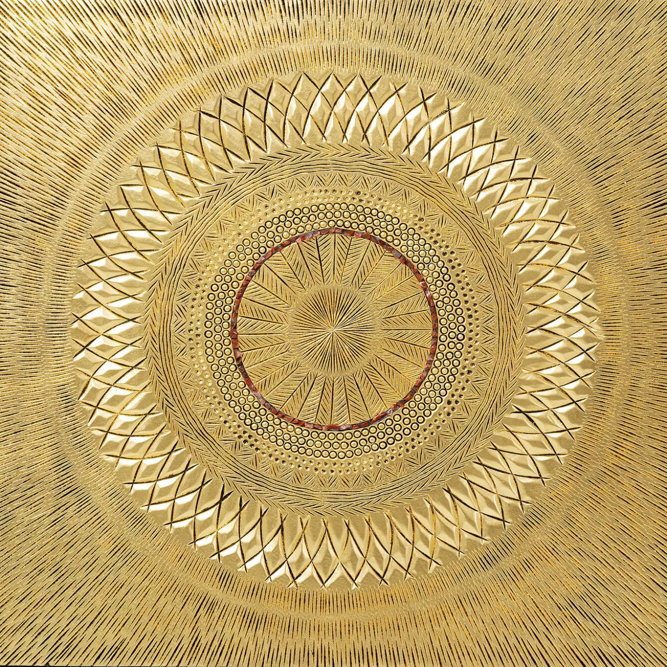 Object Picture Art Geometric Circle Gold 120X120Cm^KARE Design Discount