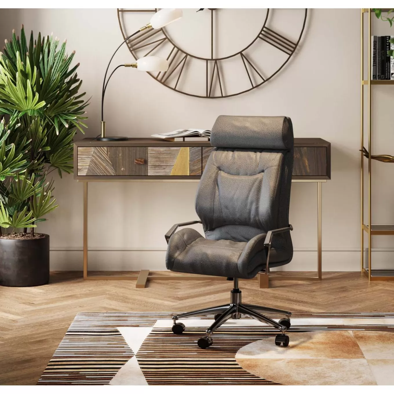 Office Chair Bureau Grey^KARE Design Online