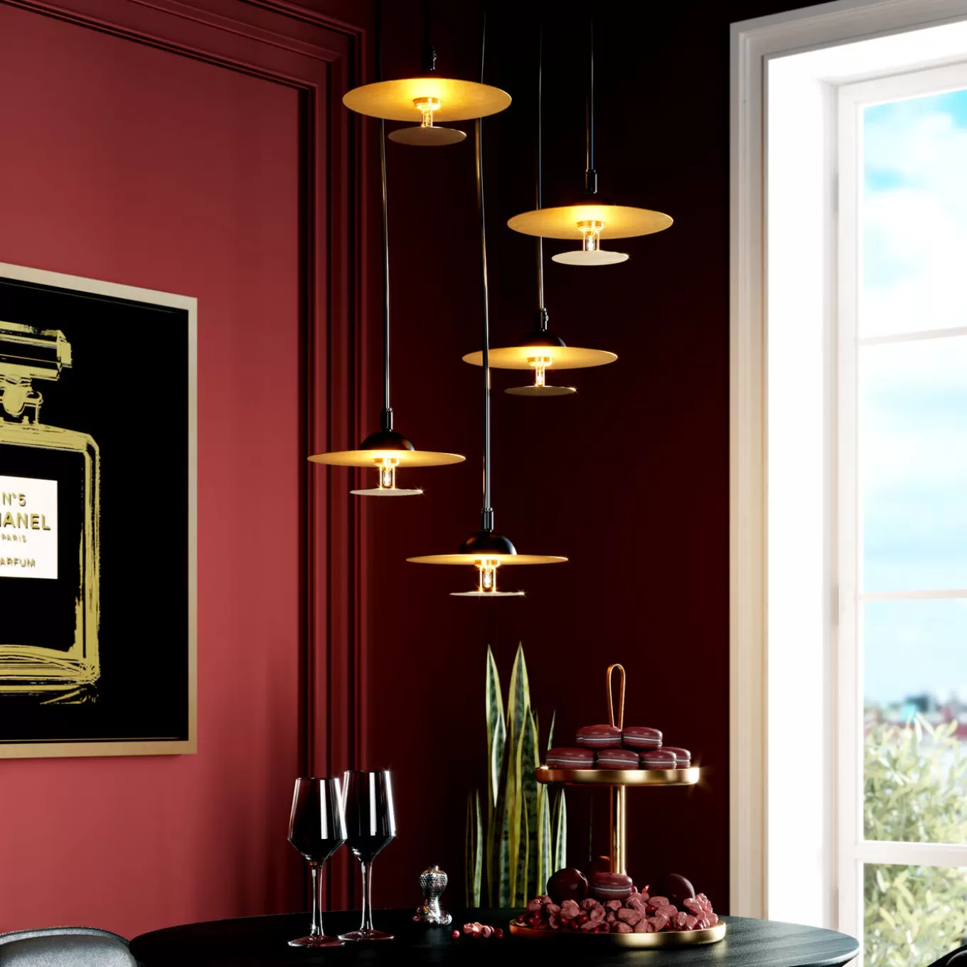 Pendant Lamp Disc Spiral Cinque^KARE Design Hot