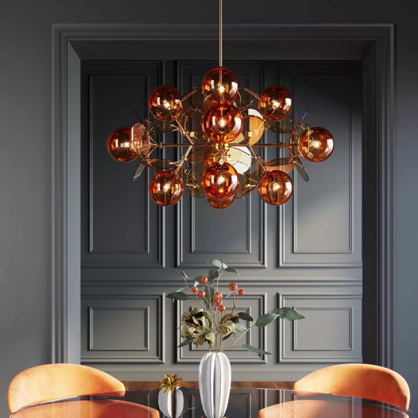 Pendant Lamp Globo Amber 79Cm^KARE Design Online