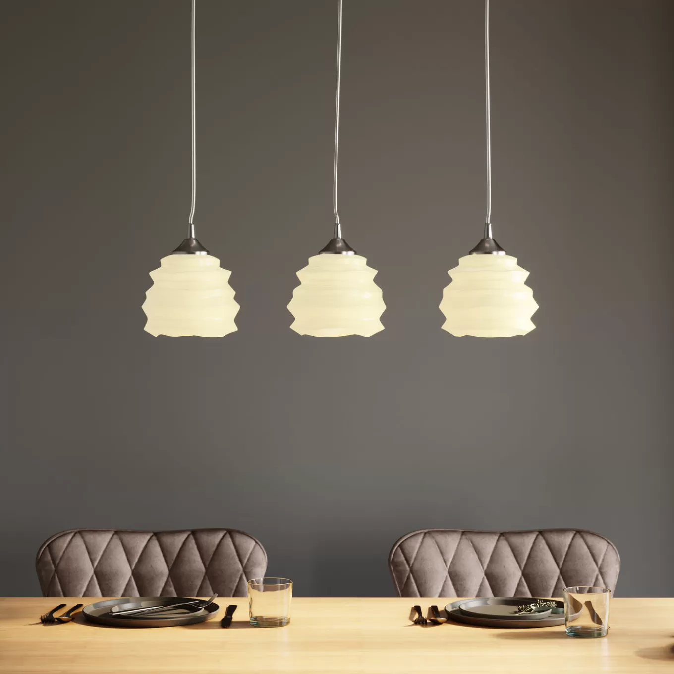 Pendant Lamp Ruffle Dining White^KARE Design New