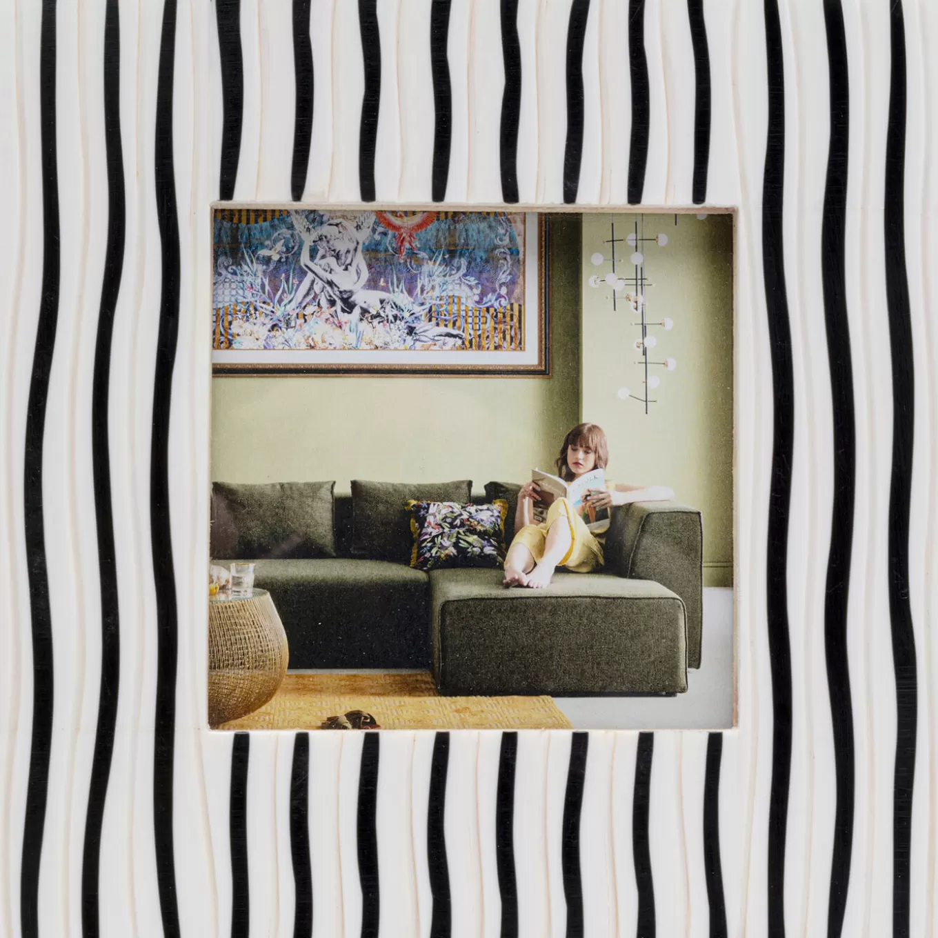 Picture Frame Black Stripes 10X10Cm^KARE Design Discount