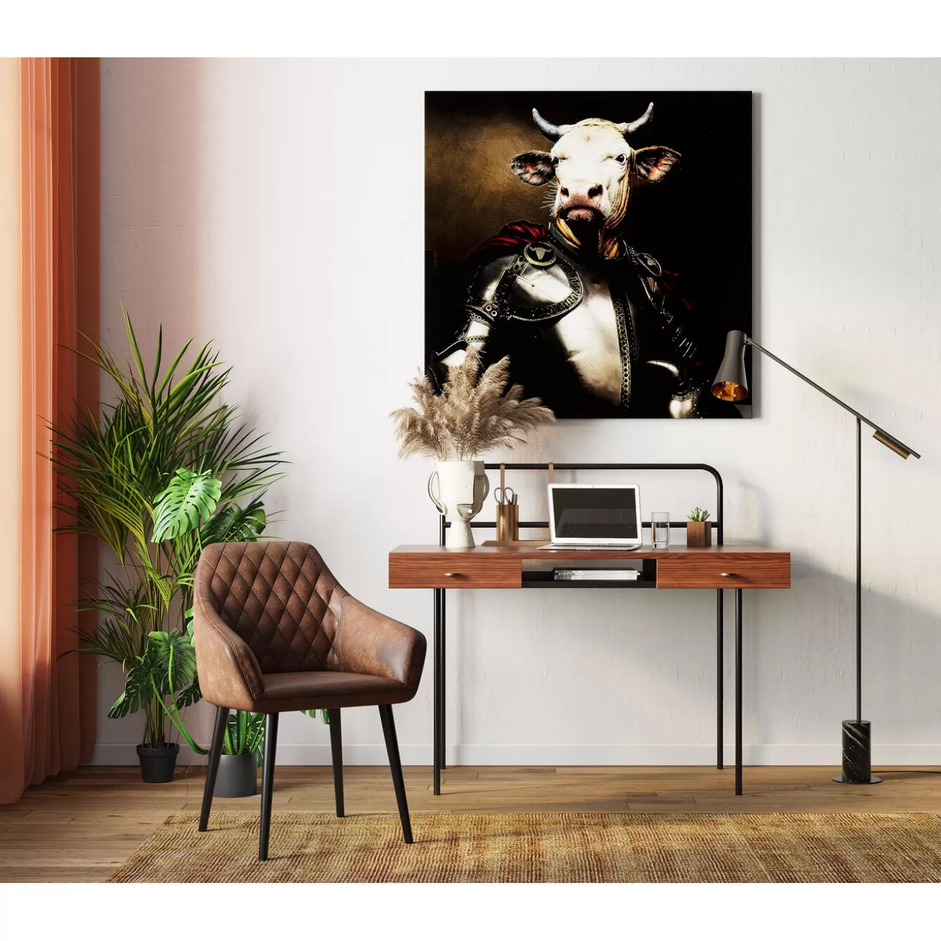 Picture Glass Knight Cow 120X120^KARE Design Flash Sale