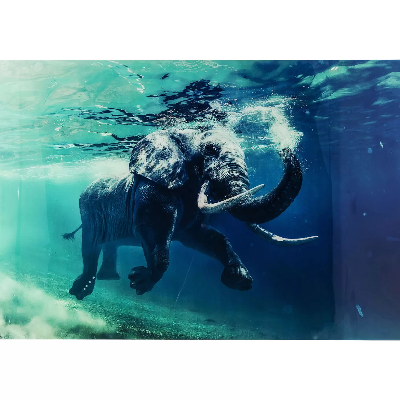 Picture Glass Swimming Elephant 180X120Cm^KARE Design Store