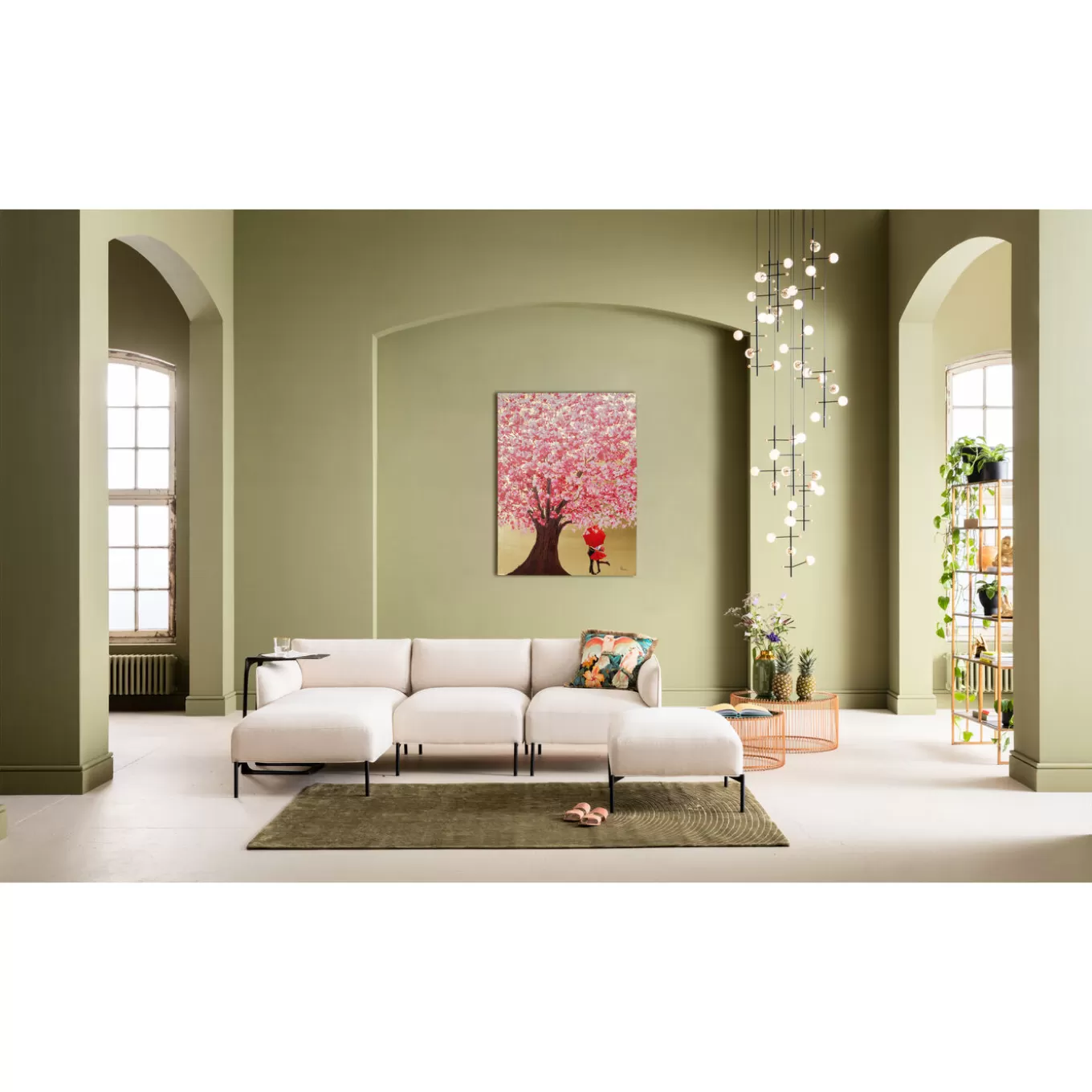 Picture Touched Flower Couple Gold Pink 120X160Cm^KARE Design Store