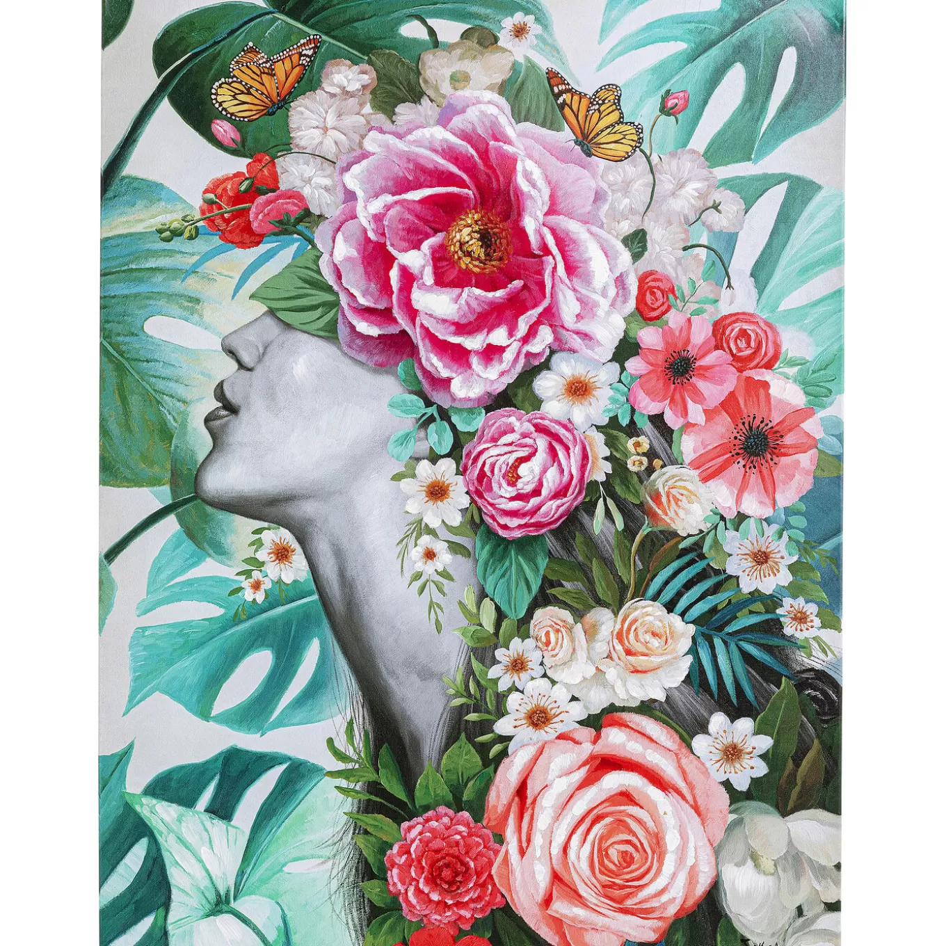 Picture Touched Flower Lady 90X120Cm^KARE Design Discount