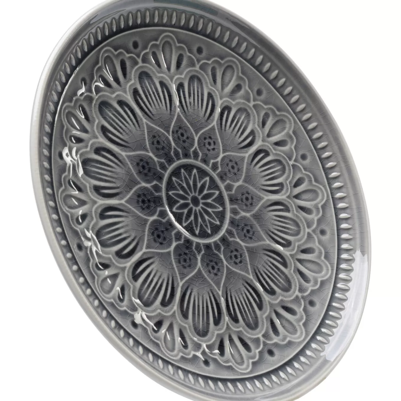 Plate Sicilia Mandala Grey O21Cm^KARE Design Fashion