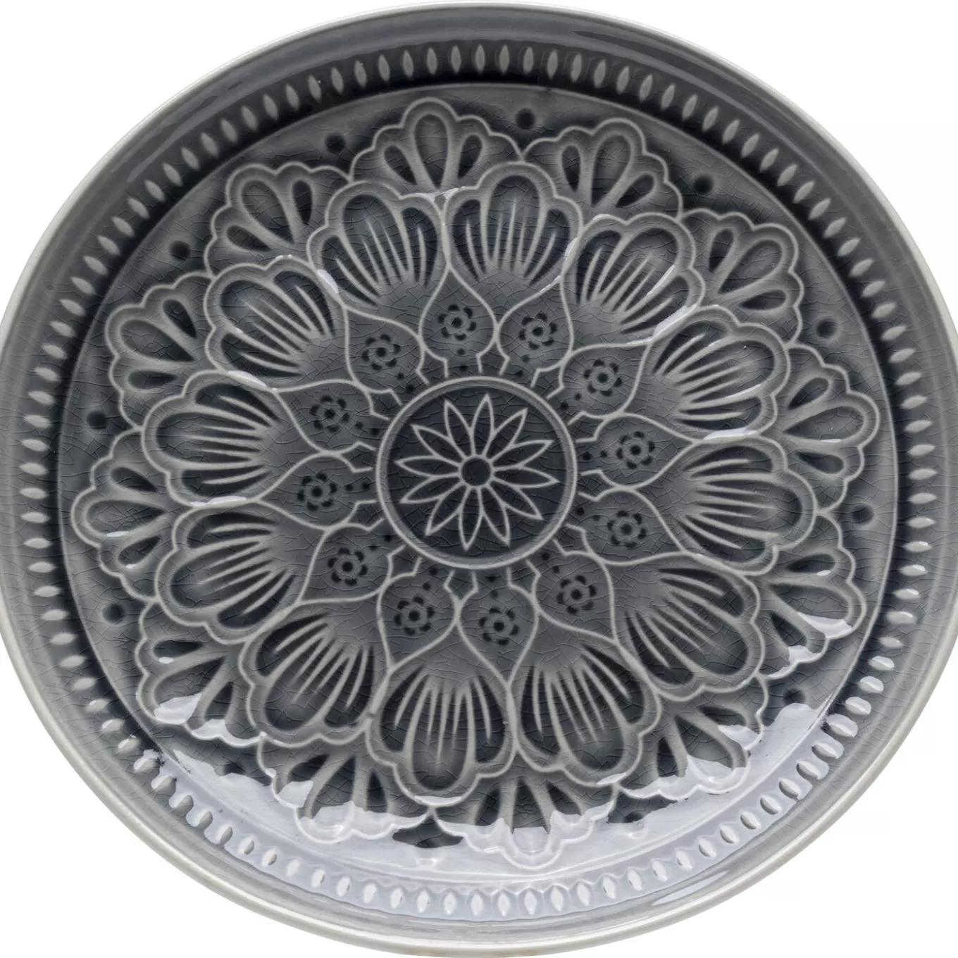 Plate Sicilia Mandala Grey O27Cm^KARE Design Online