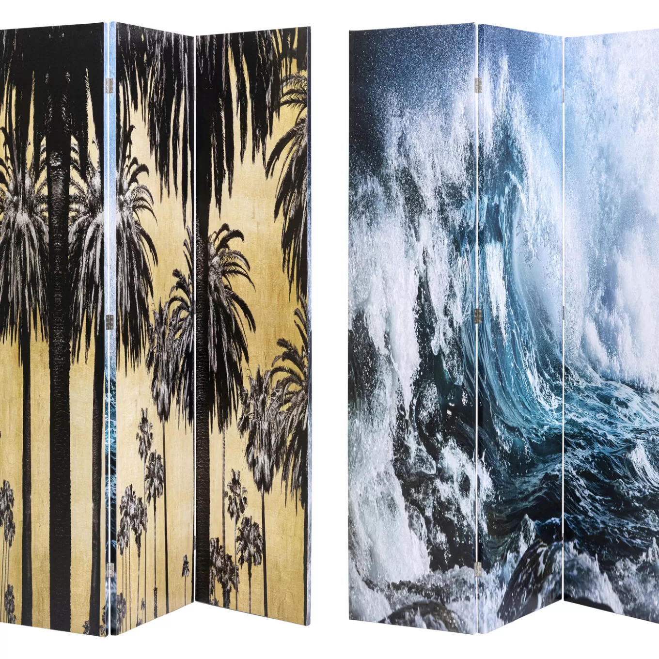 Room Divider Triptychon Wave Vs Palms 120X180Cm^KARE Design Flash Sale