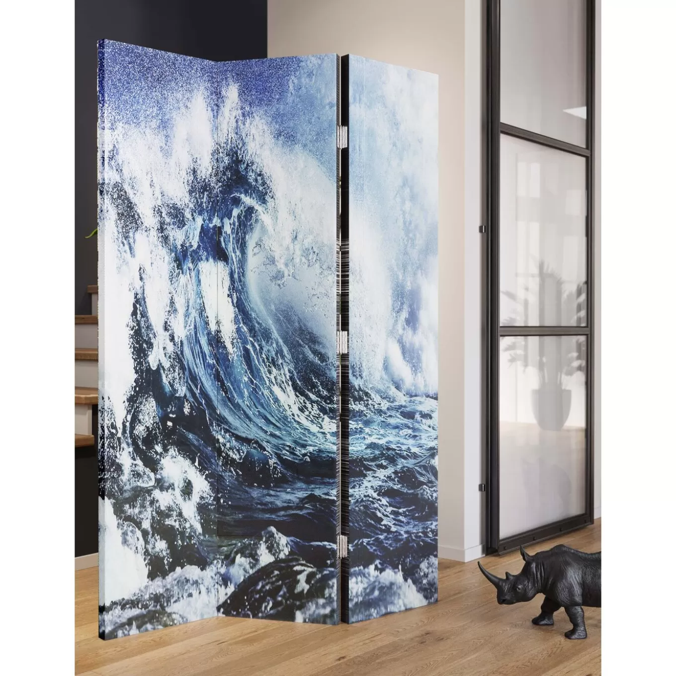 Room Divider Triptychon Wave Vs Palms 120X180Cm^KARE Design Flash Sale