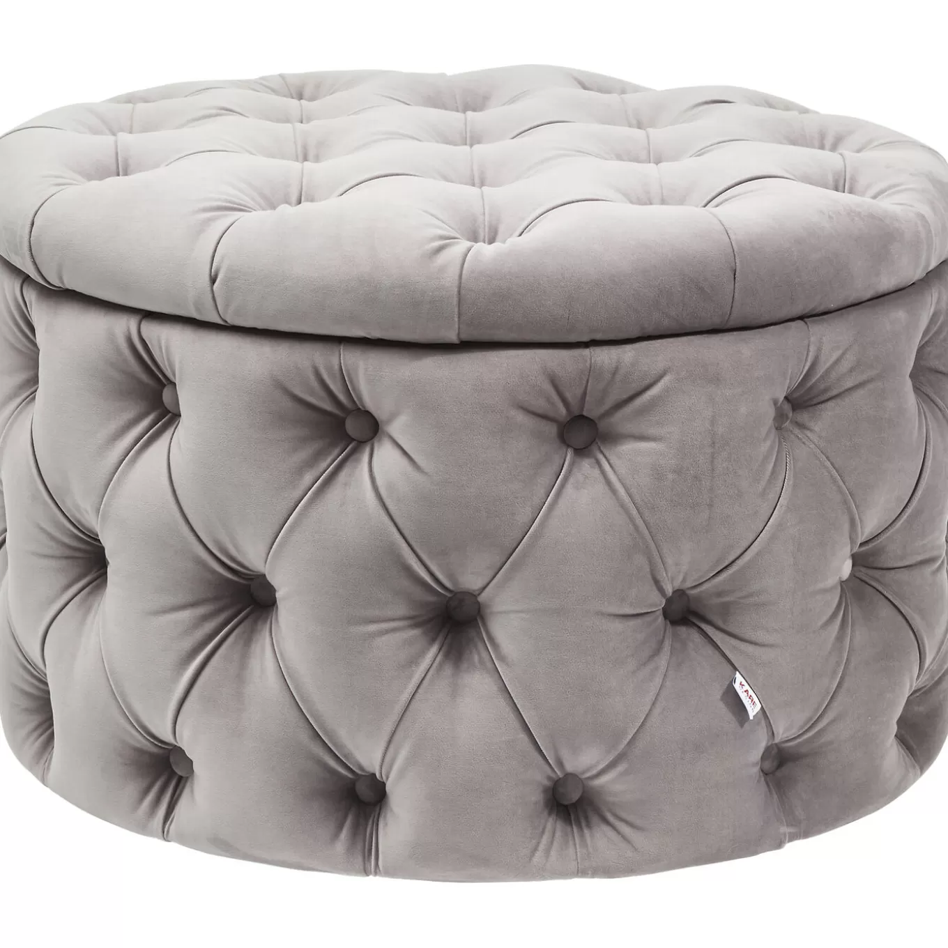 Seating Chest Desire Round Velvet Silver^KARE Design Outlet