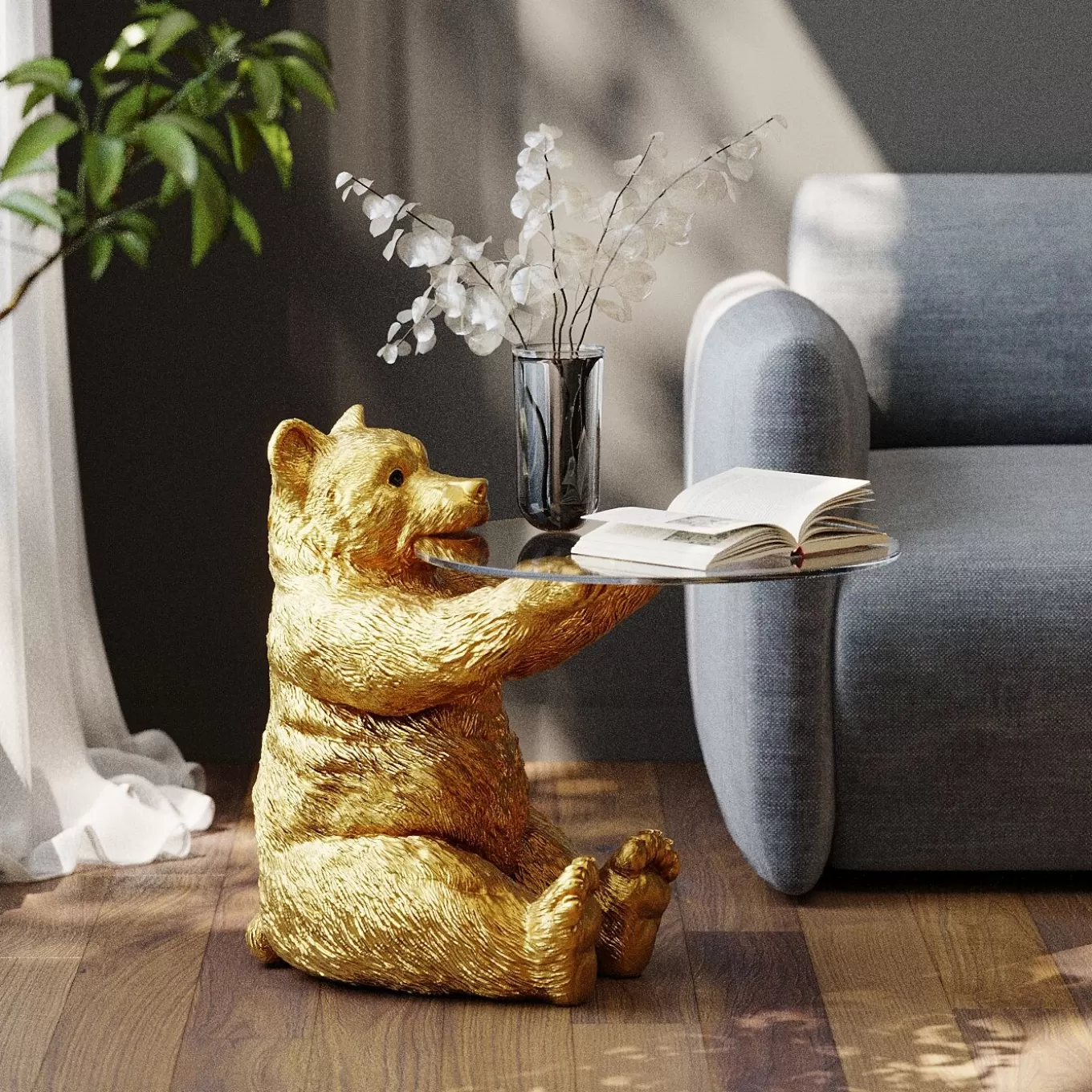 Side Table Animal Bear Gold O40Cm^KARE Design Cheap