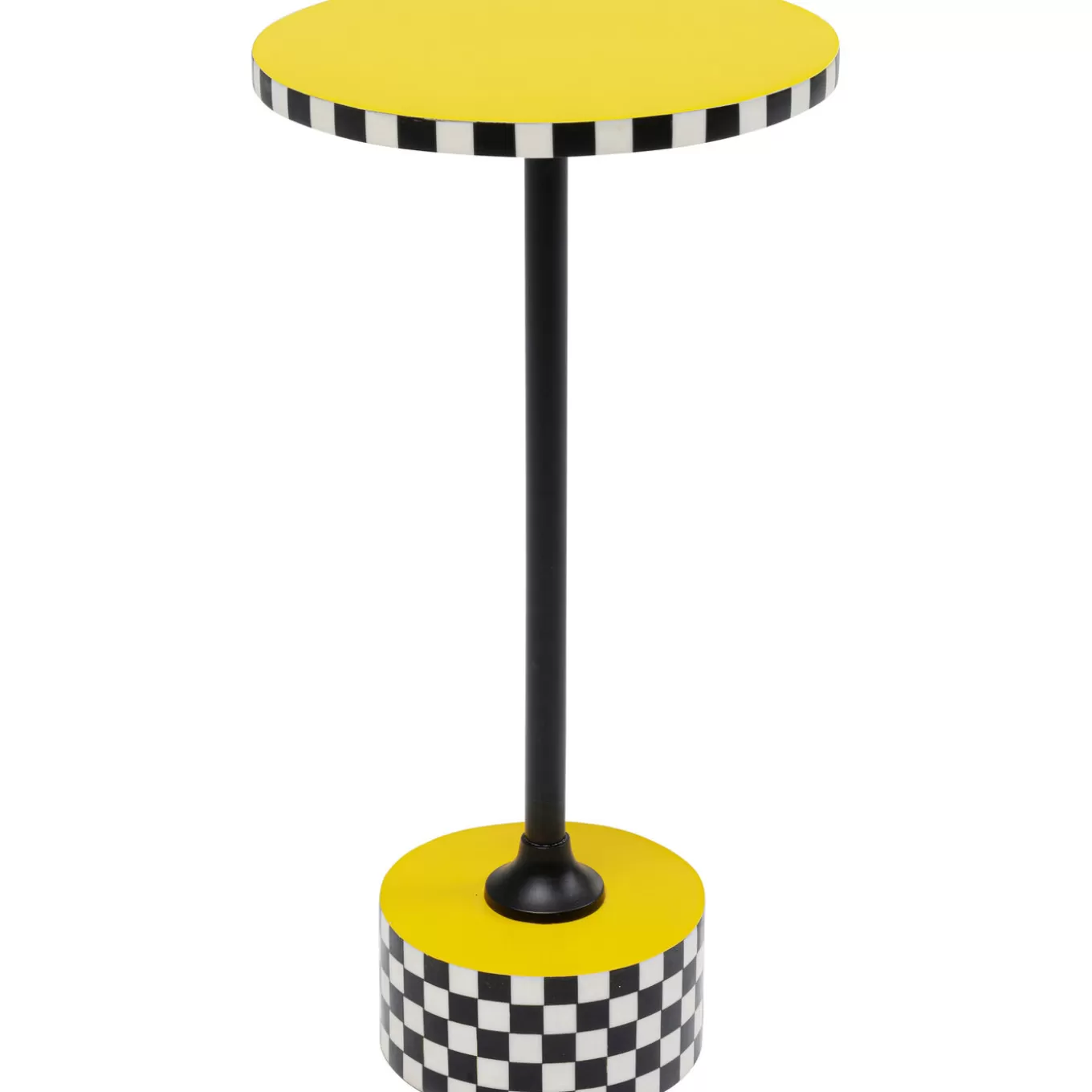 Side Table Domero Checkers Yellow O25Cm^KARE Design Cheap