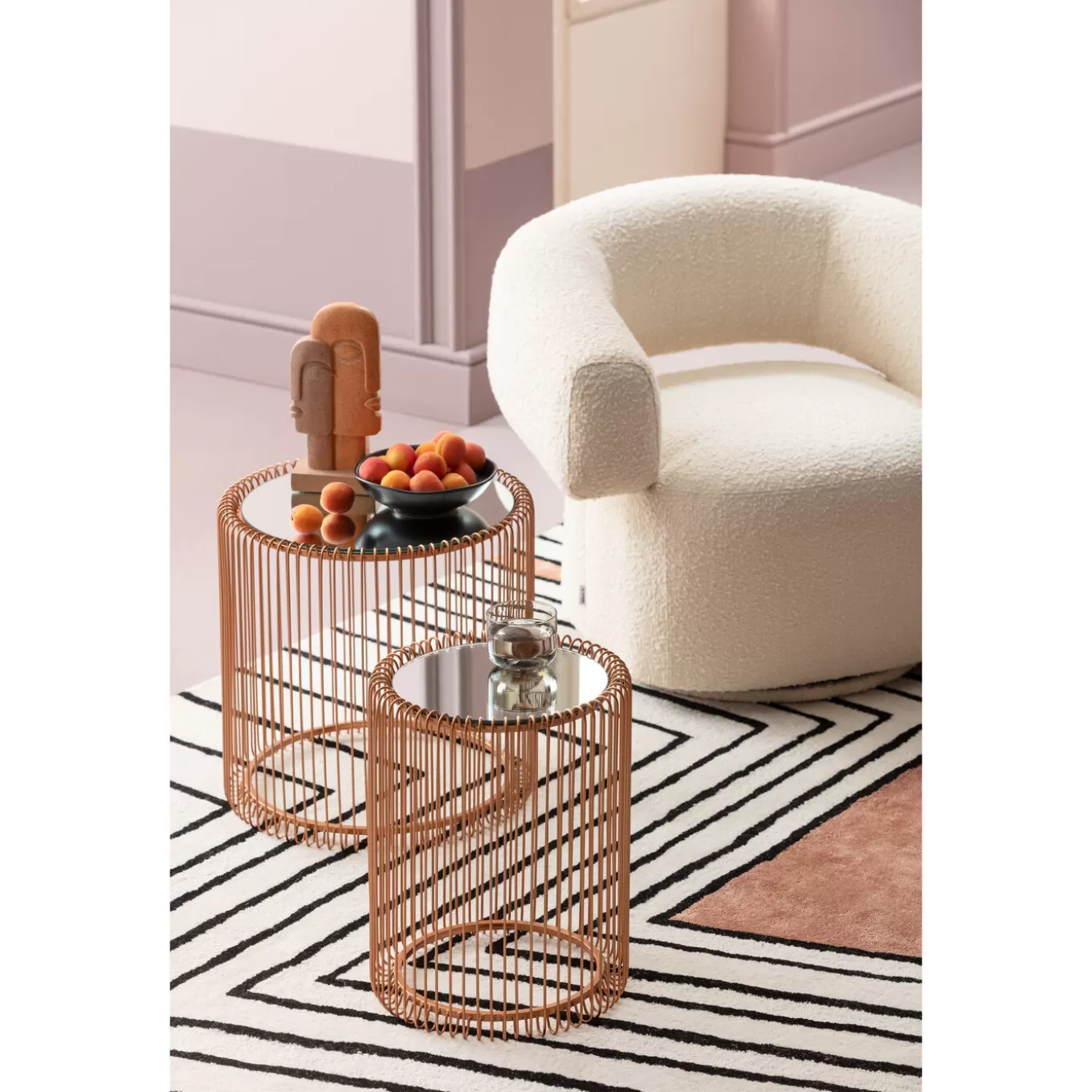 Side Table Wire Copper O44Cm (2/Set)^KARE Design Fashion