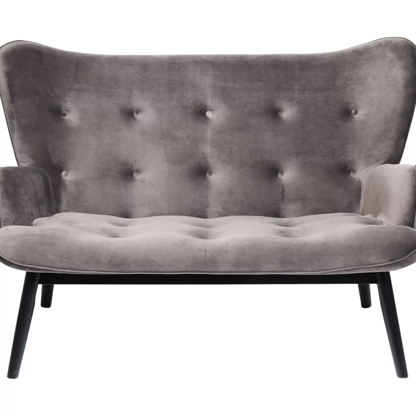 Sofa Black Vicky 2-Seater Velvet Grey^KARE Design Fashion