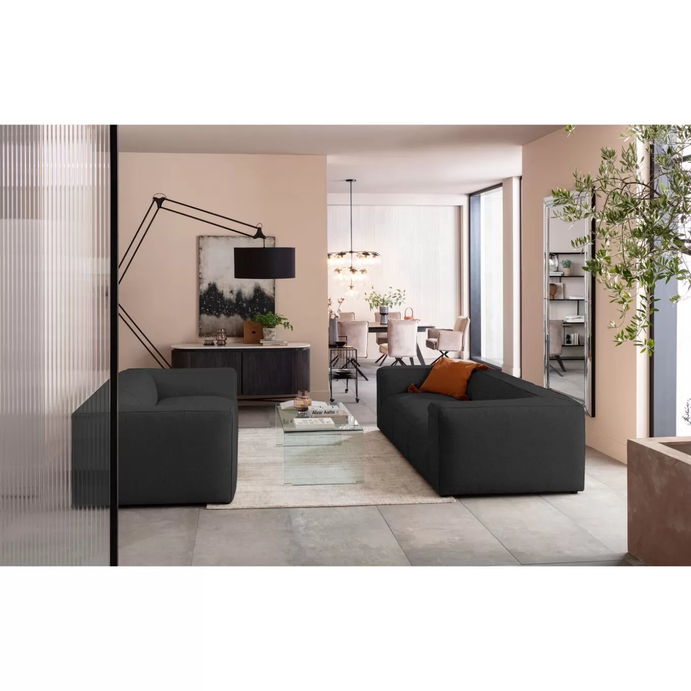 Sofa Cubetto 3-Seater Dark Grey 220Cm^KARE Design Best Sale