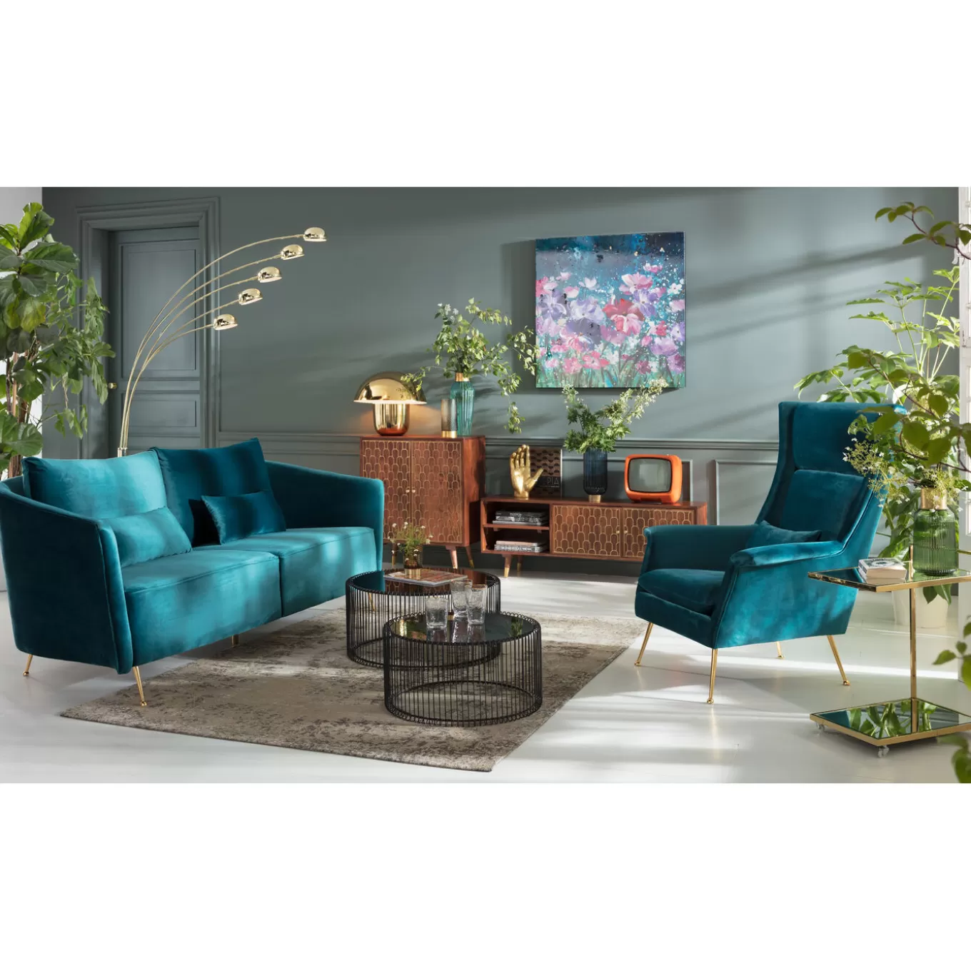 Sofa Vegas Forever 3-Seater Bluegreen^KARE Design Best