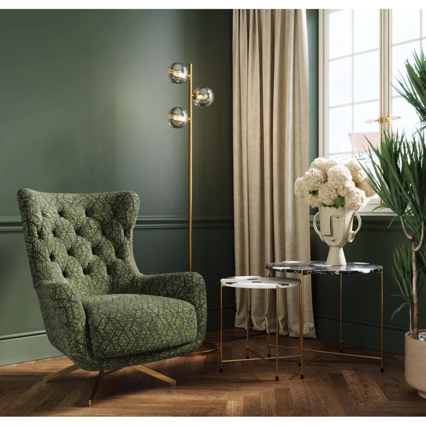 Swivel Armchair Bellini Green^KARE Design Flash Sale