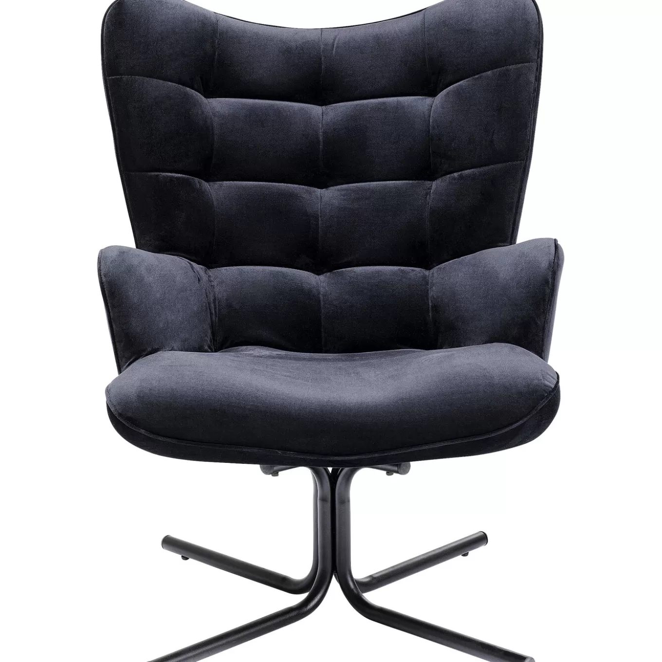 Swivel Armchair Oscar Velvet Black^KARE Design Flash Sale