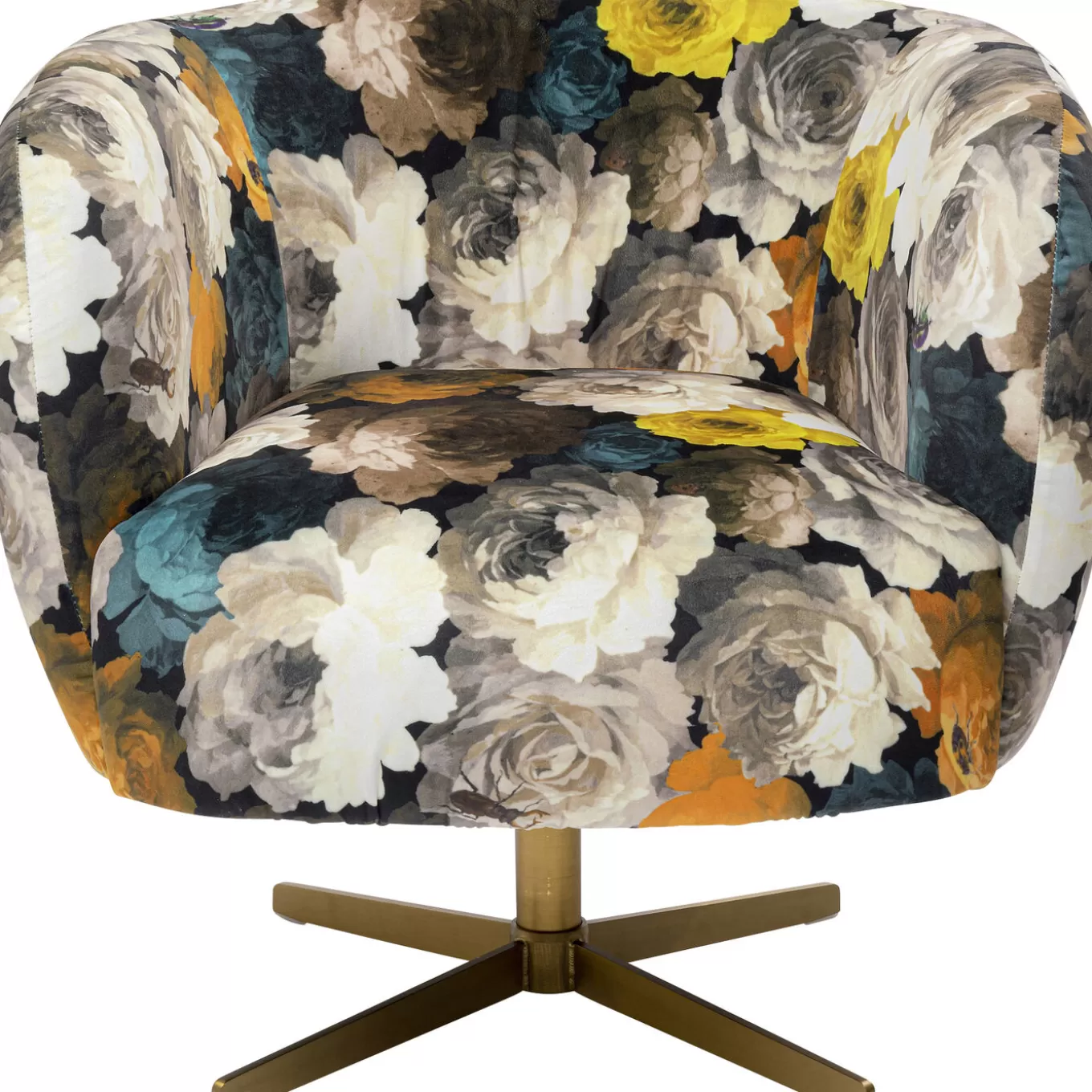 Swivel Armchair Peony Flower Yellow^KARE Design Sale