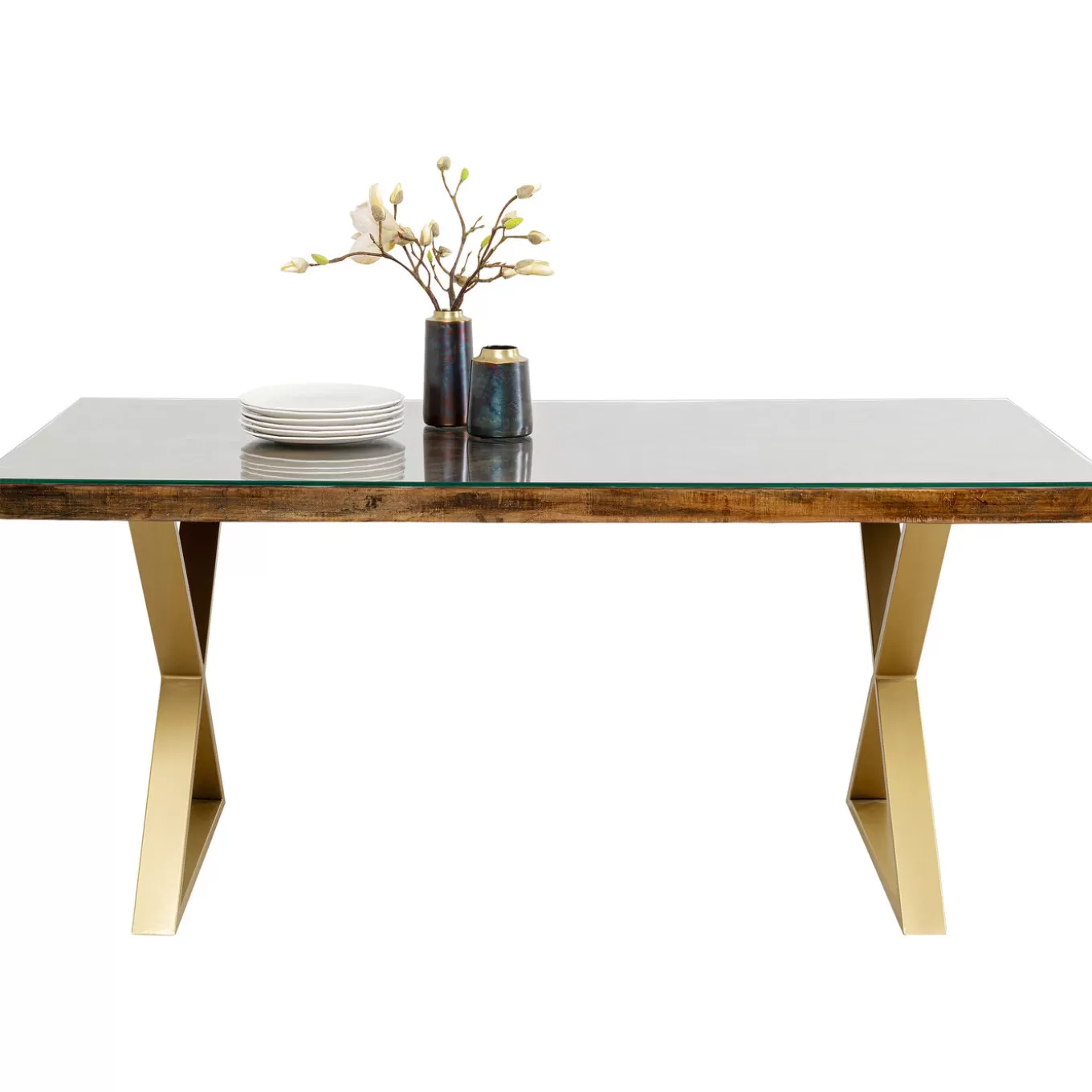 Table Conley Cross Brass 180X90Cm^KARE Design Cheap