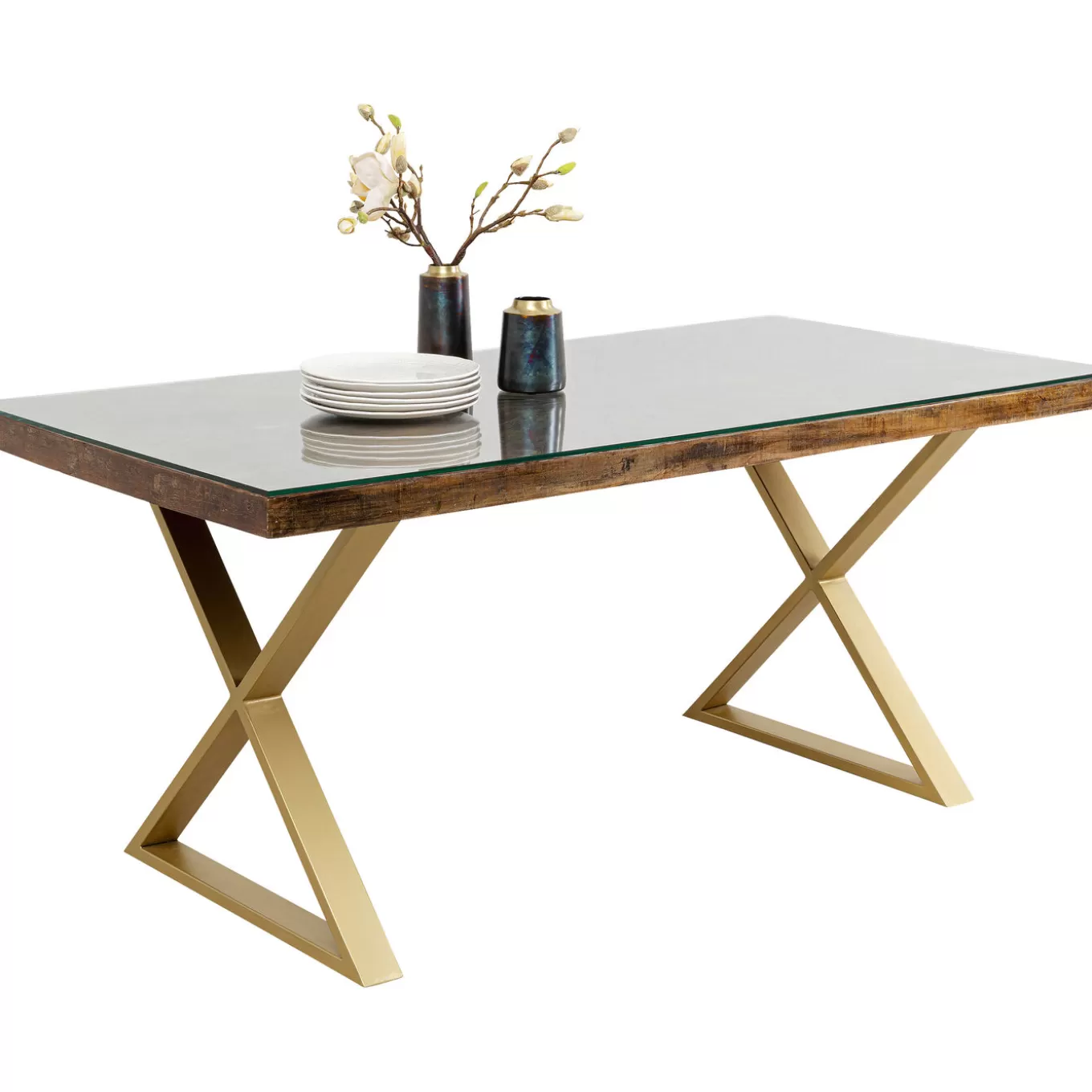 Table Conley Cross Brass 180X90Cm^KARE Design Cheap