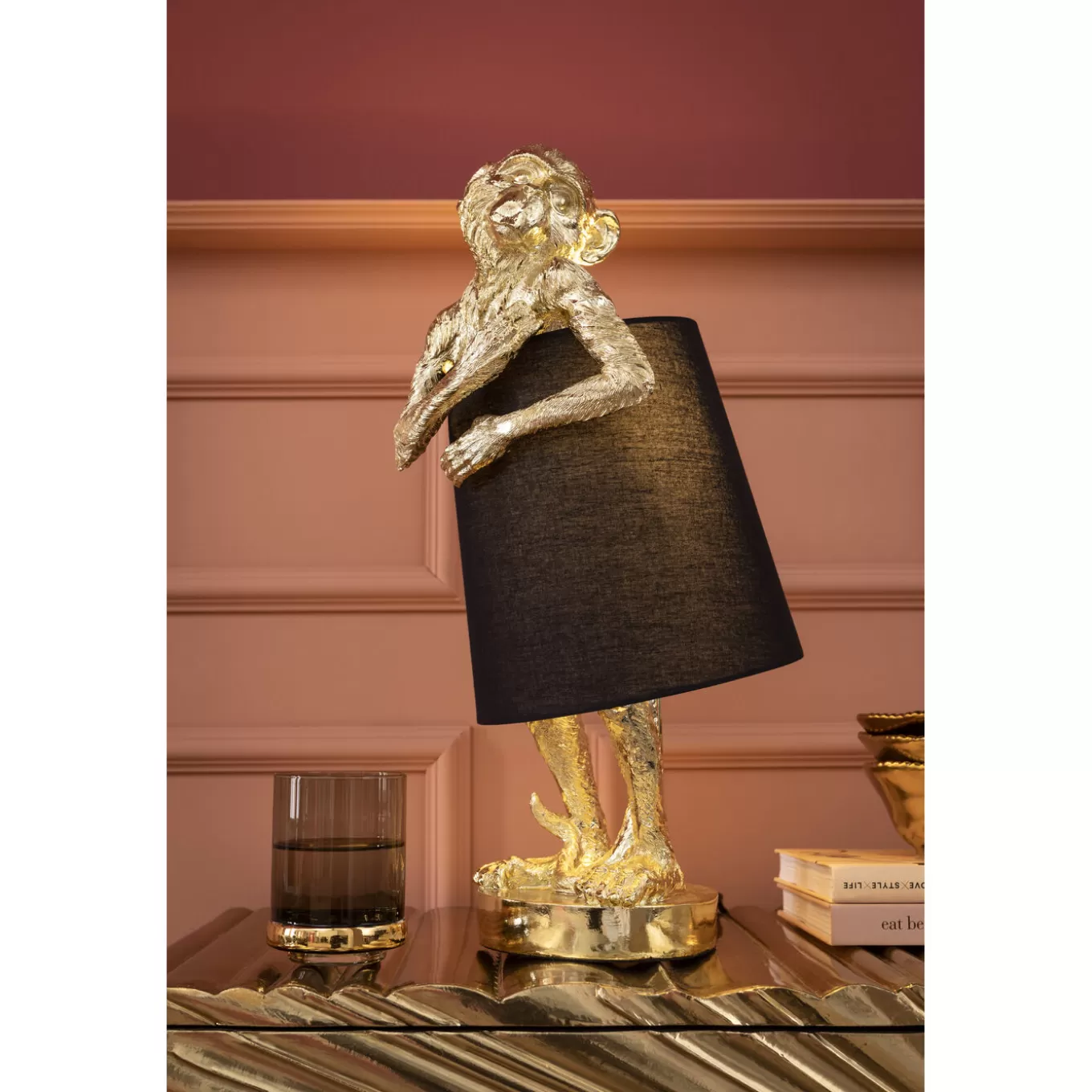 Table Lamp Animal Monkey Gold Black^KARE Design Online