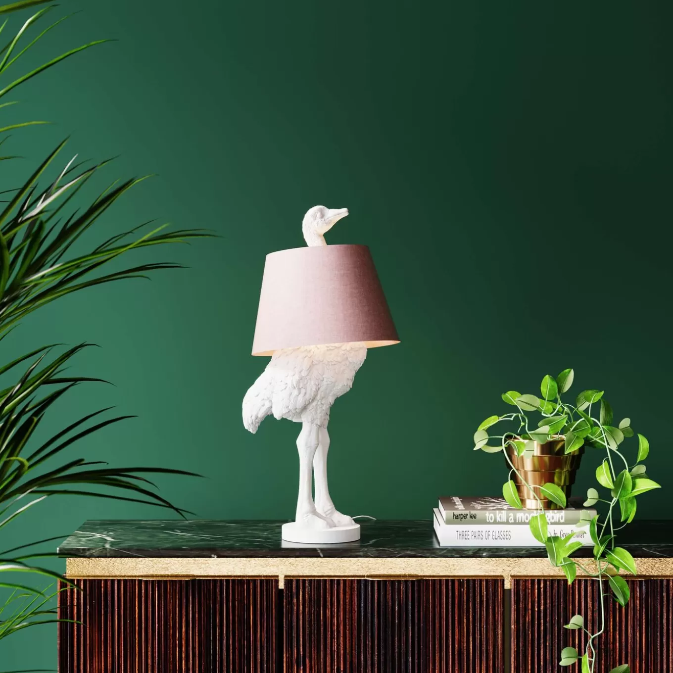 Table Lamp Animal Ostrich White 66Cm^KARE Design New