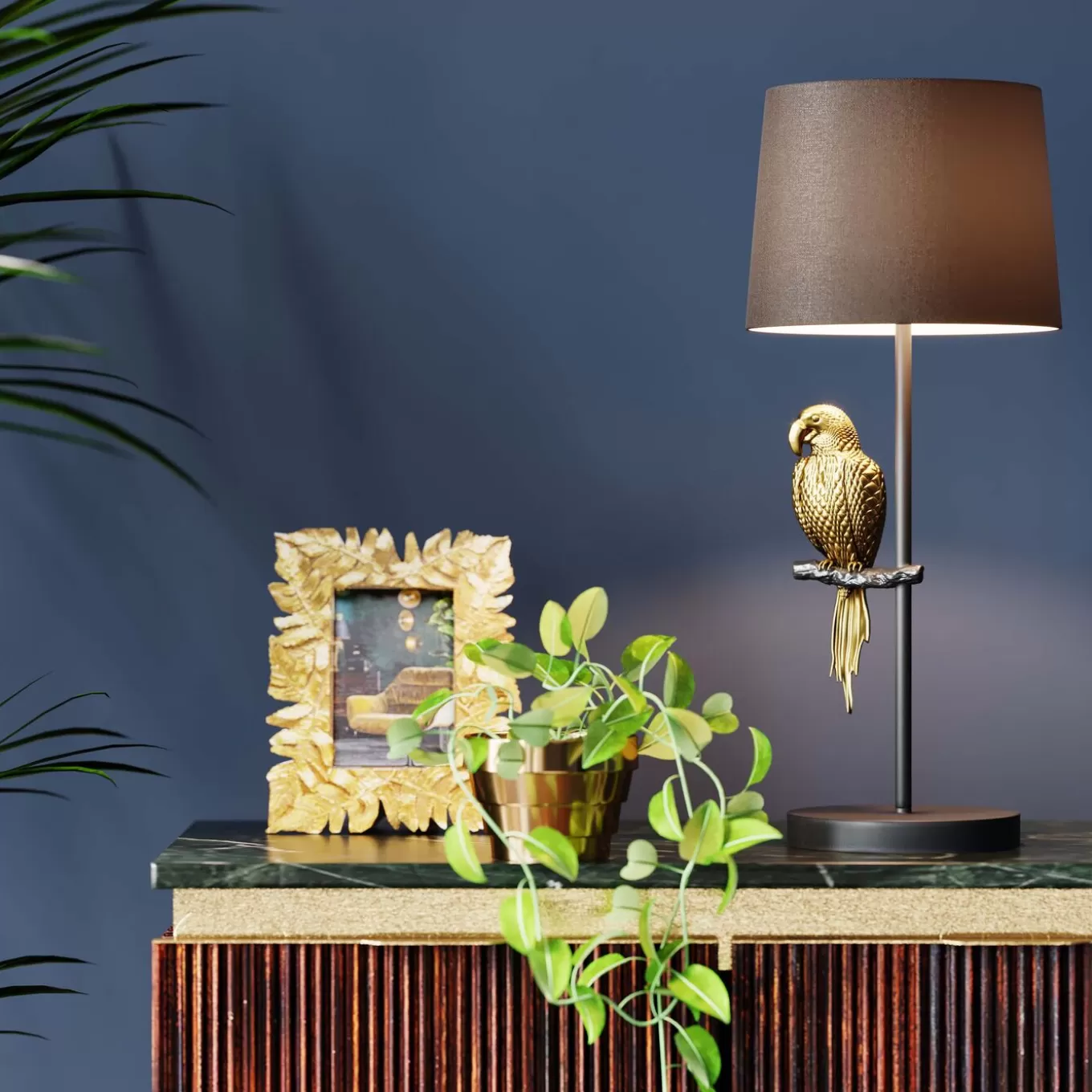 Table Lamp Animal Parrot Gold 56Cm^KARE Design Outlet