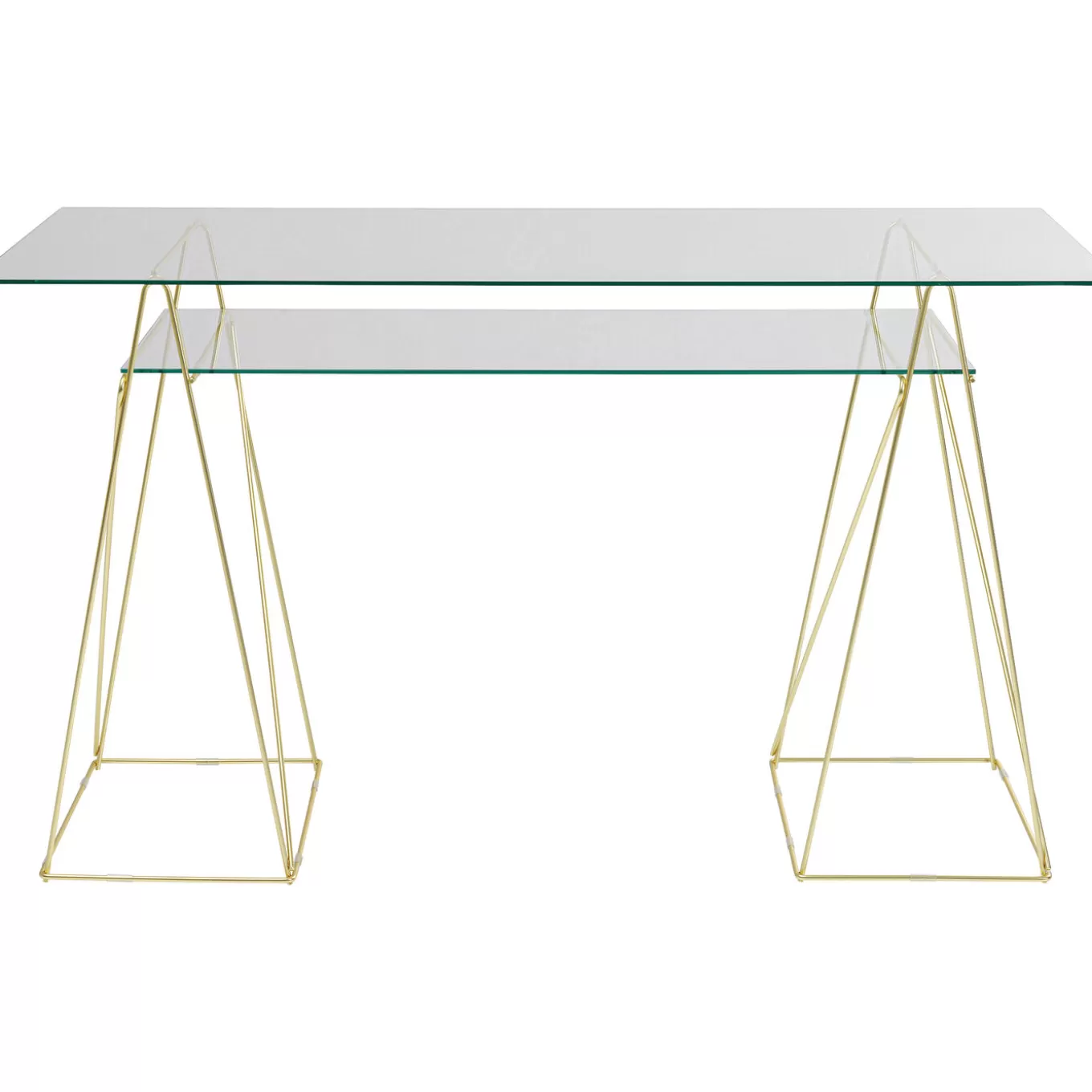 Table Polar Brass Matt 8Mm Tempered Glass^KARE Design Clearance