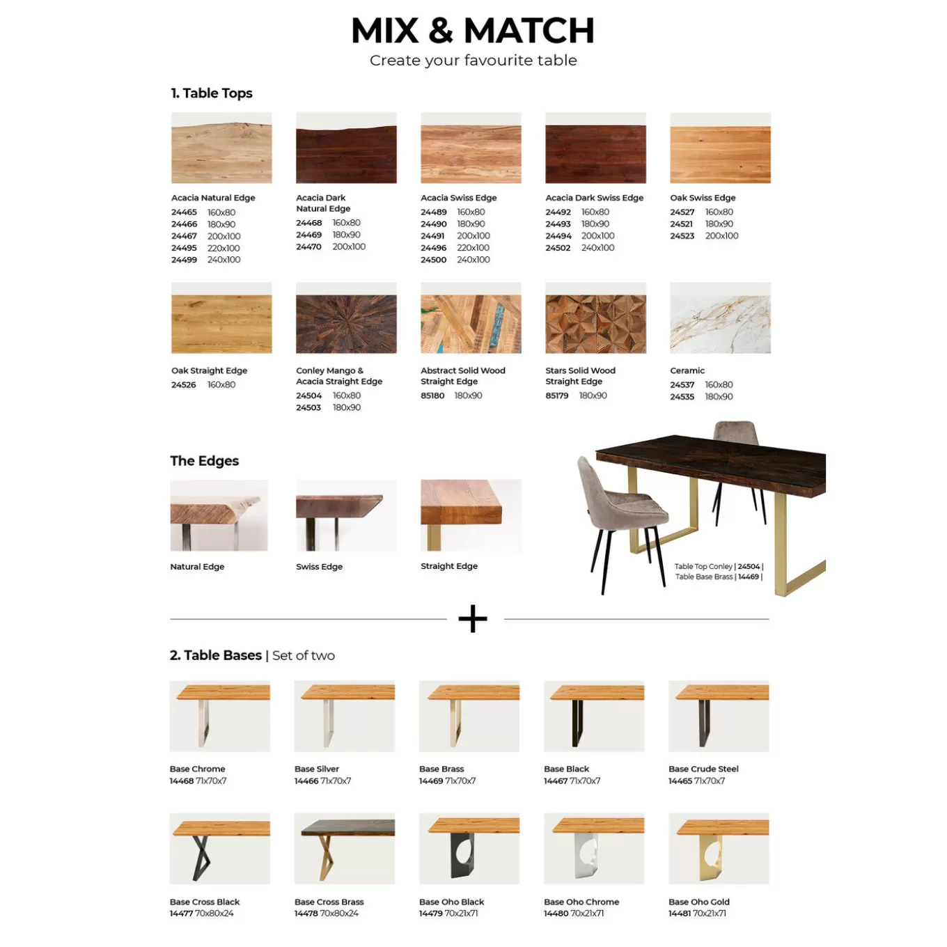 Table Top Tavola Straight Edge Oak 160X80^KARE Design Sale