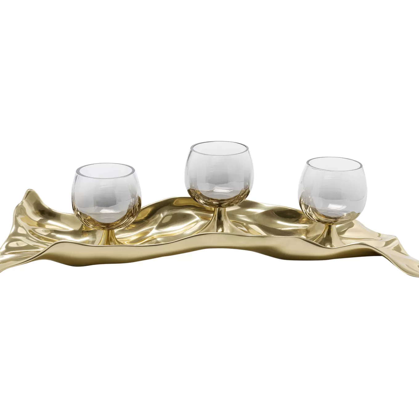 Tealight Holder 3 Jade Gold (4/Part)^KARE Design Clearance