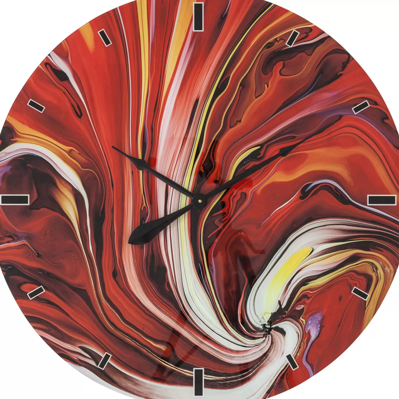 Wall Clock Glass Chaos Fire O80Cm^KARE Design Sale