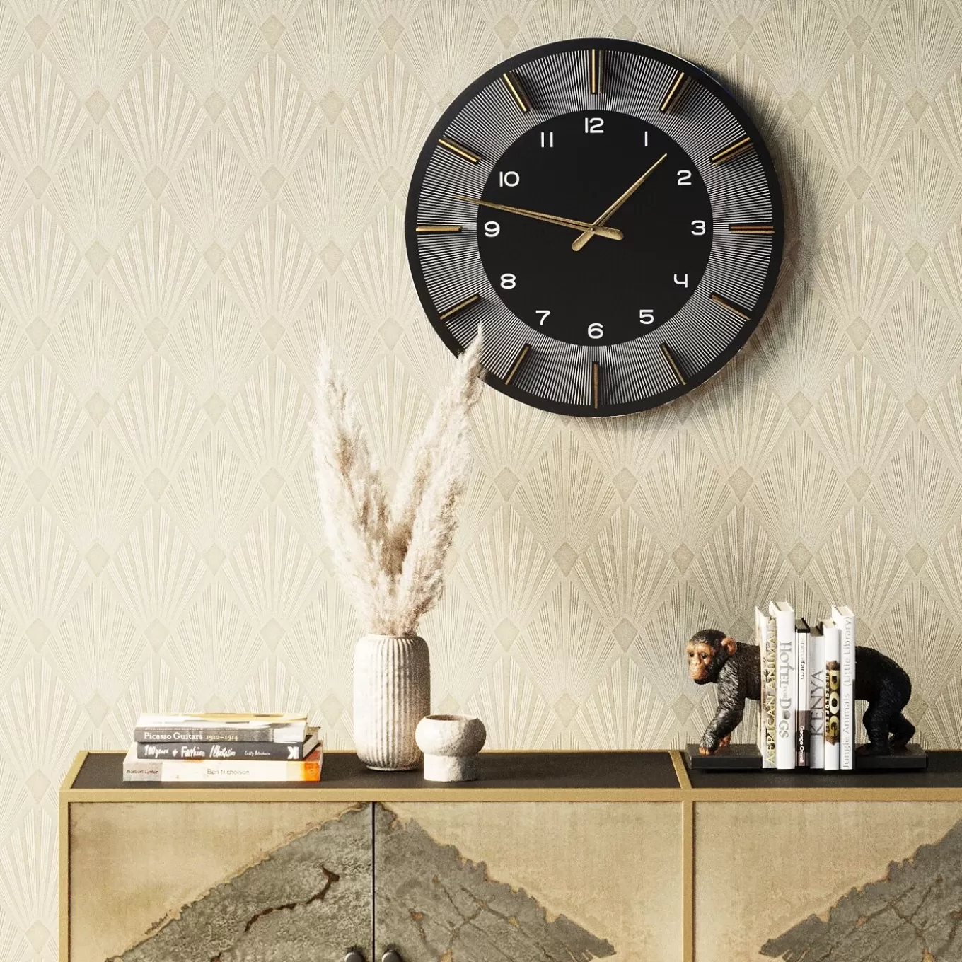 Wall Clock Lio Black O60Cm^KARE Design Sale