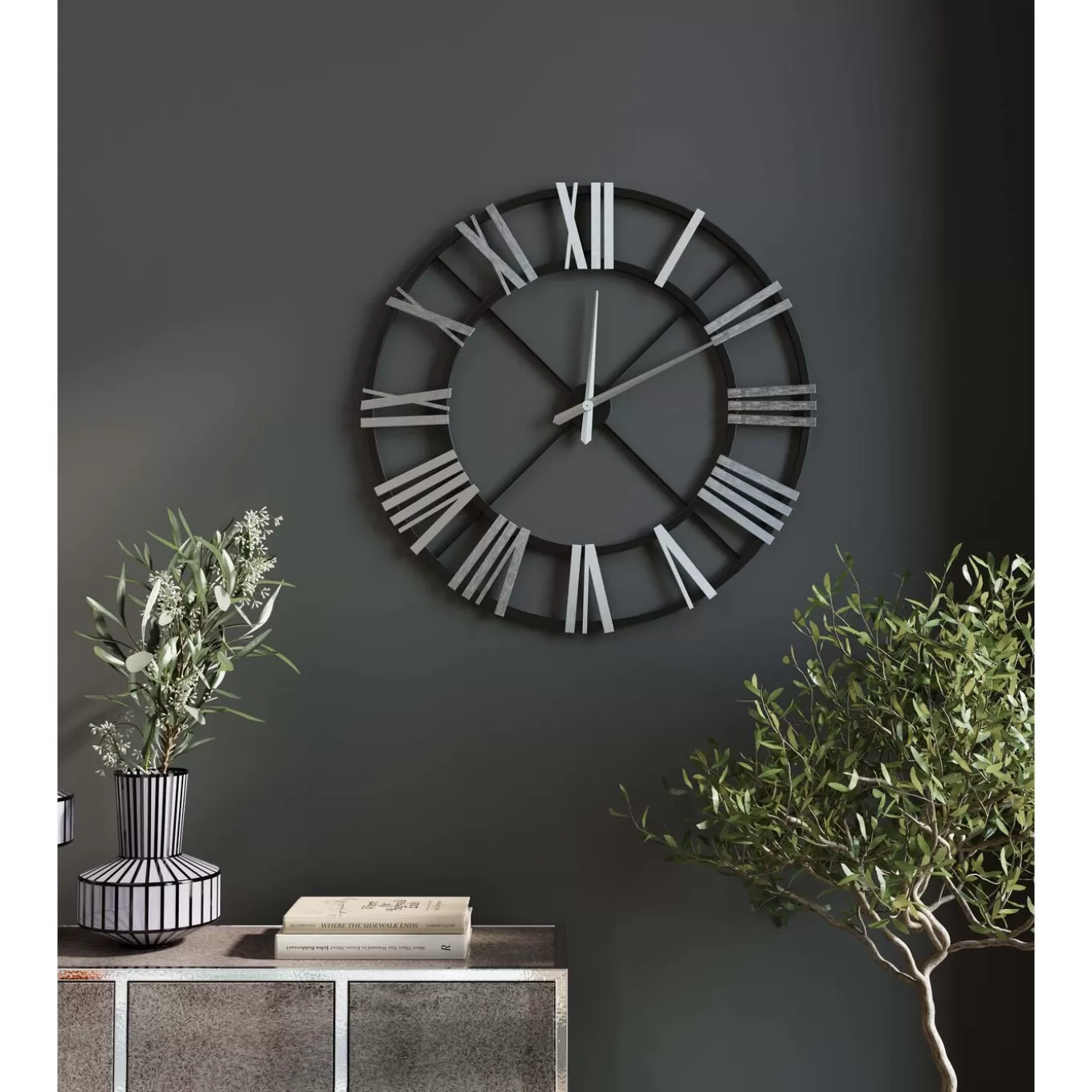 Wall Clock Nevio Silver O95Cm^KARE Design Hot