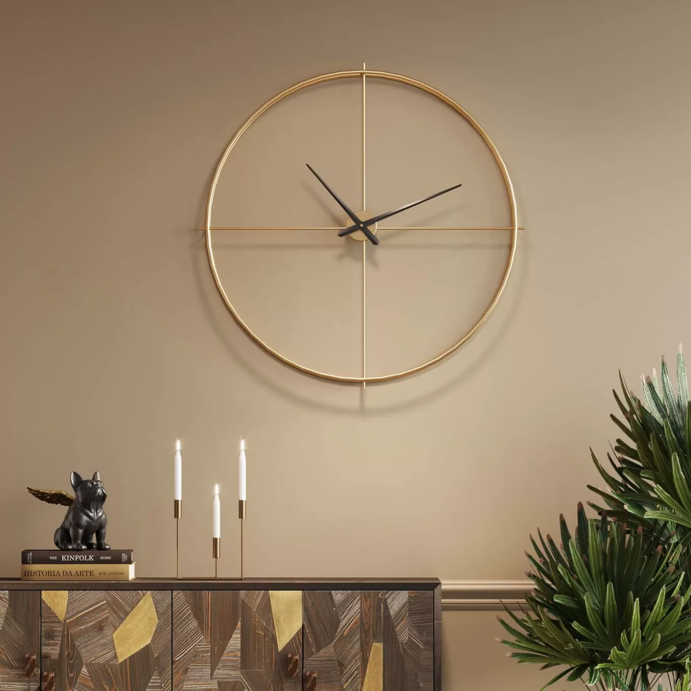 Wall Clock Simple Pure Brass O95Cm^KARE Design Fashion