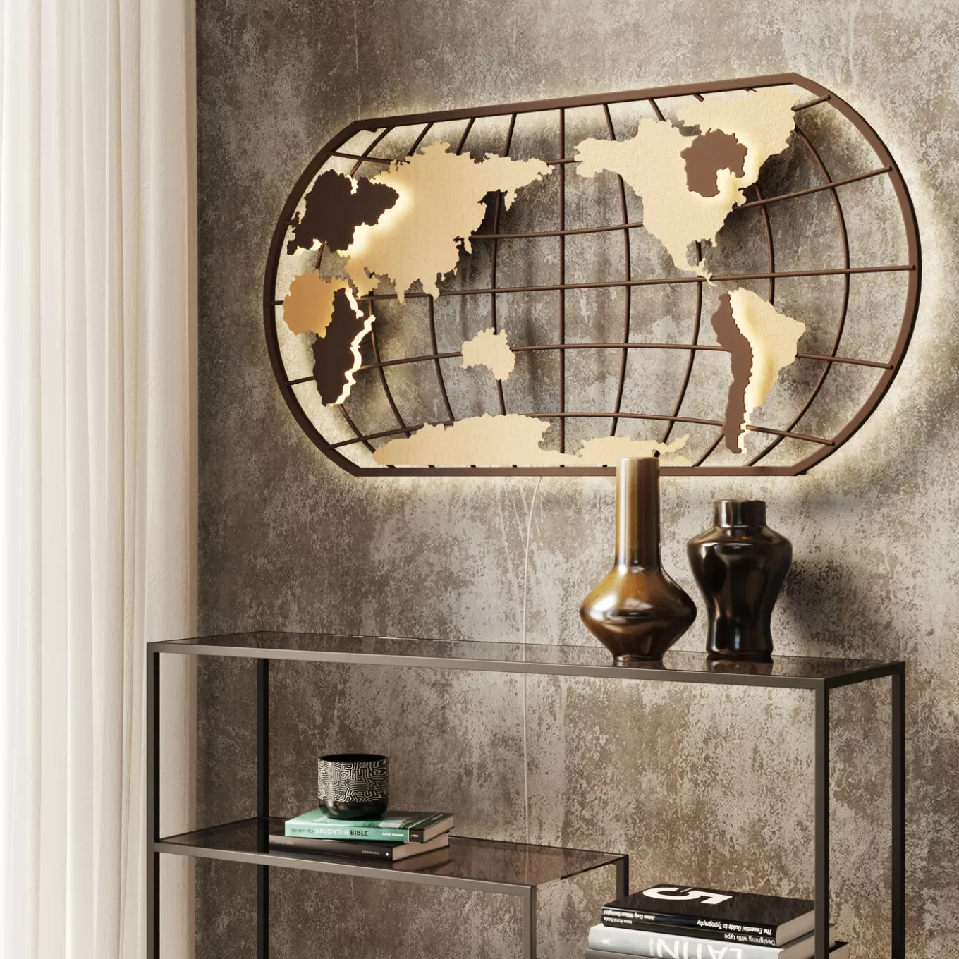 Wall Lamp Earth Grid 120X60Cm^KARE Design Fashion